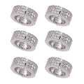 6-Pack Rhinestone Hair Clips | Three-Row Alloy Barrettes