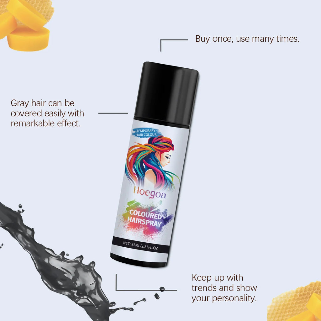 HOEGOA Temporary Gray Hair Coverage Color Spray – Instant Black