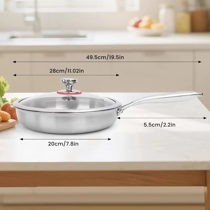 KEMORELA Titanium Non-Stick Frying Pan with Lid | Induction