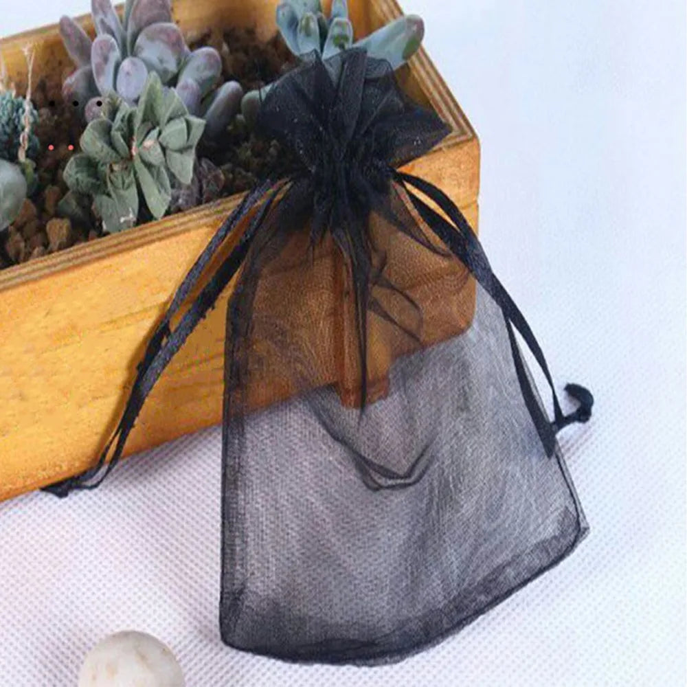 100-Pack Organza Fruit Protection Bags with Drawstring | Grape Covers