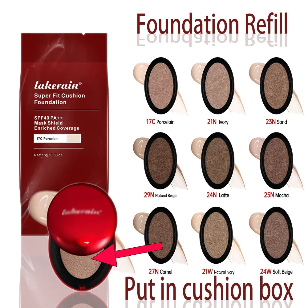 Lakerain Cushion Foundation Refill | Semi-Matte 72Hr SPF Wear