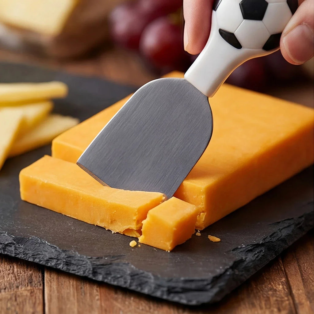 5-Piece Stainless Steel Cheese Knife Set – Football Handle