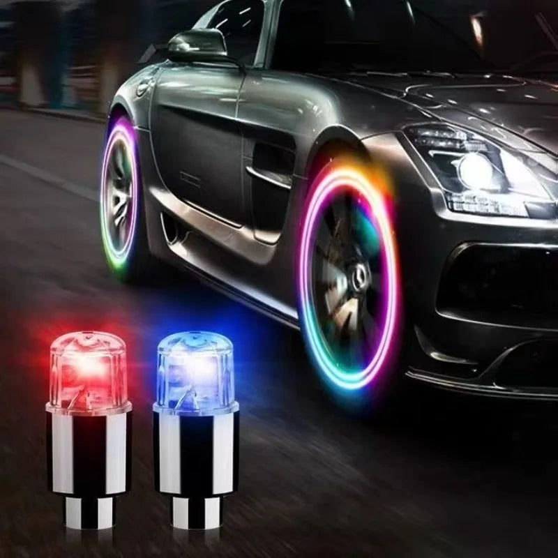 LED Tire Valve Caps – Colorful Glow for Bike, Motorcycle & Car