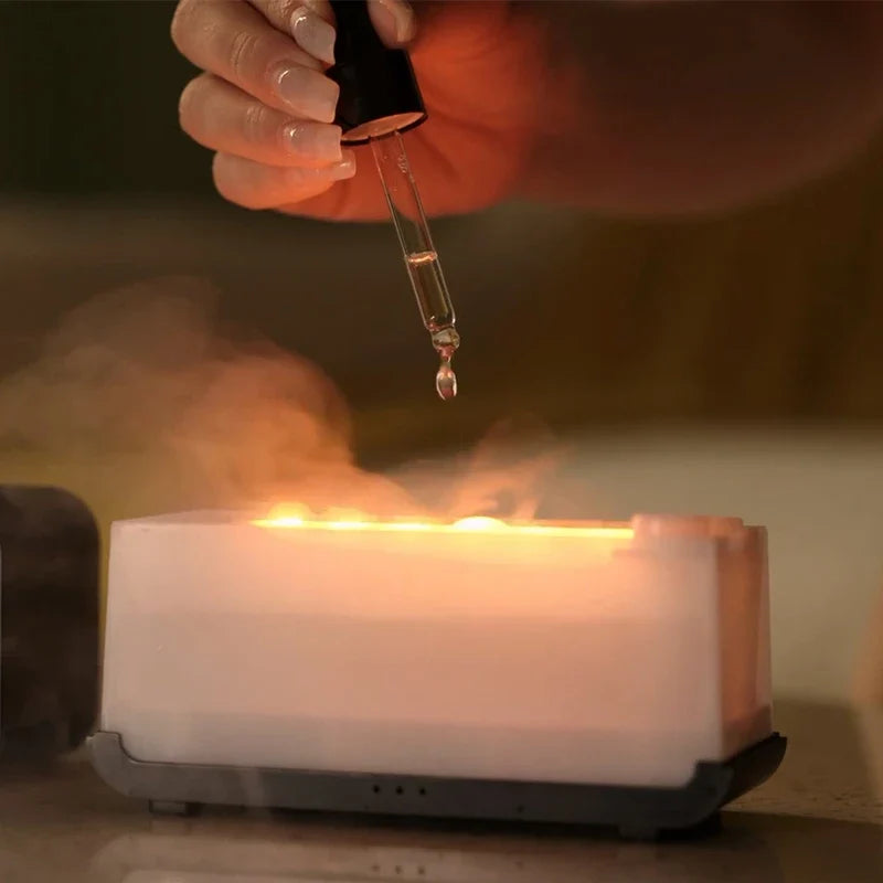 HOMEFISH Flame Aroma Diffuser & Humidifier with LED Light