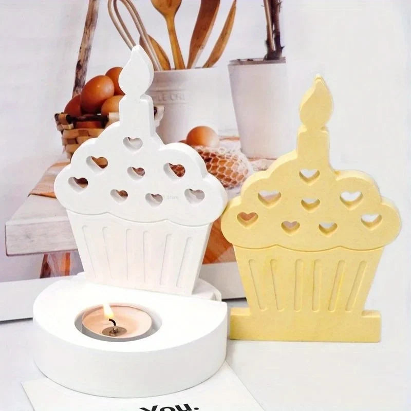 Heart Cake Candle Holder Silicone Mold – DIY Resin & Gypsum