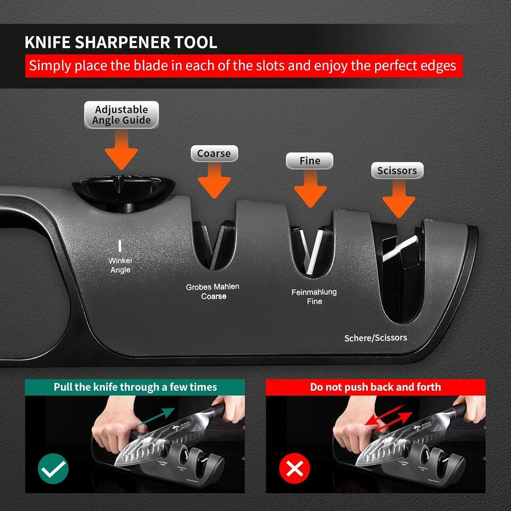6-Stage Handheld Knife Sharpener – Coarse & Fine Sharpening