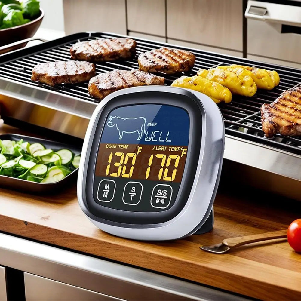 Digital Meat Thermometer Probe – Touch Screen & BBQ Timer