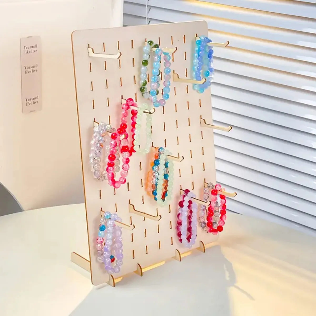 Creative Wooden Display Rack Jewelry Storage Elegant Earring Necklace