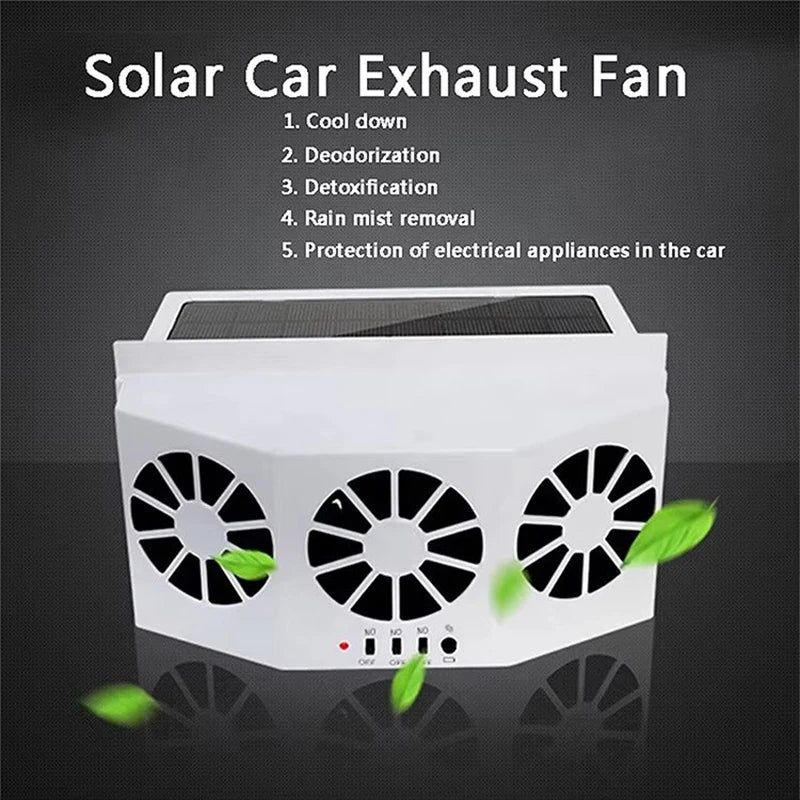 Solar Powered Car Window Exhaust Fan | Auto Ventilation Cooler