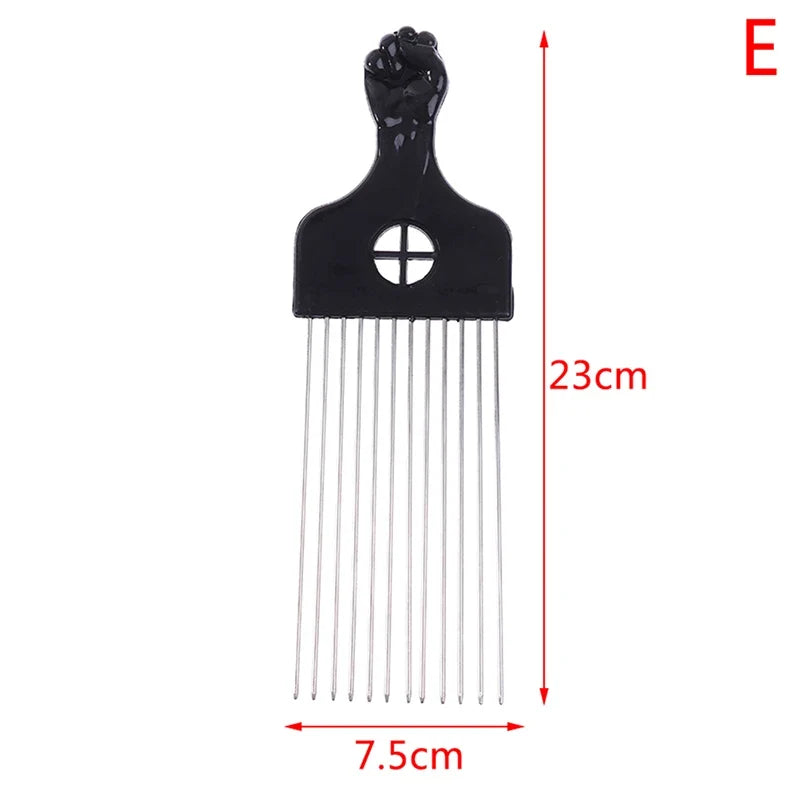 Black Fist Afro Metal Comb – Wide Tooth Natural Hair Pick