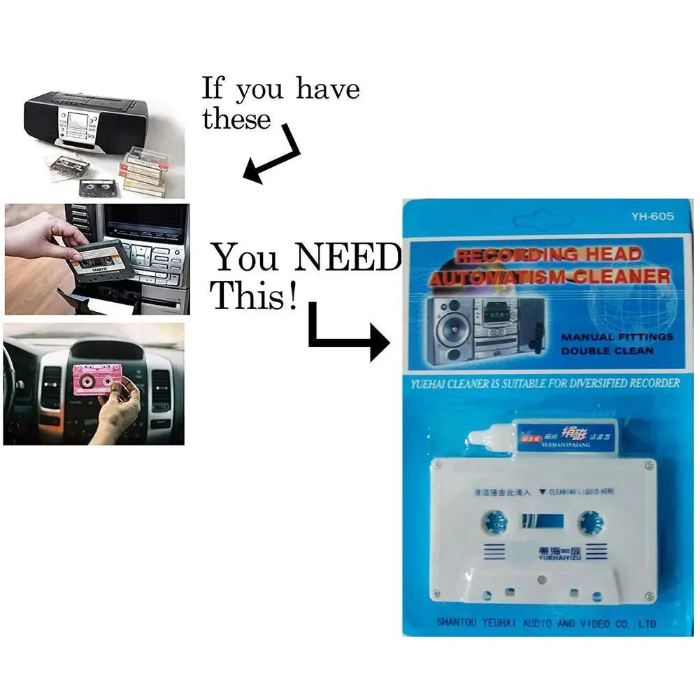 Cassette Tape Head Cleaner Kit – Audio Deck Cleaning Fluid