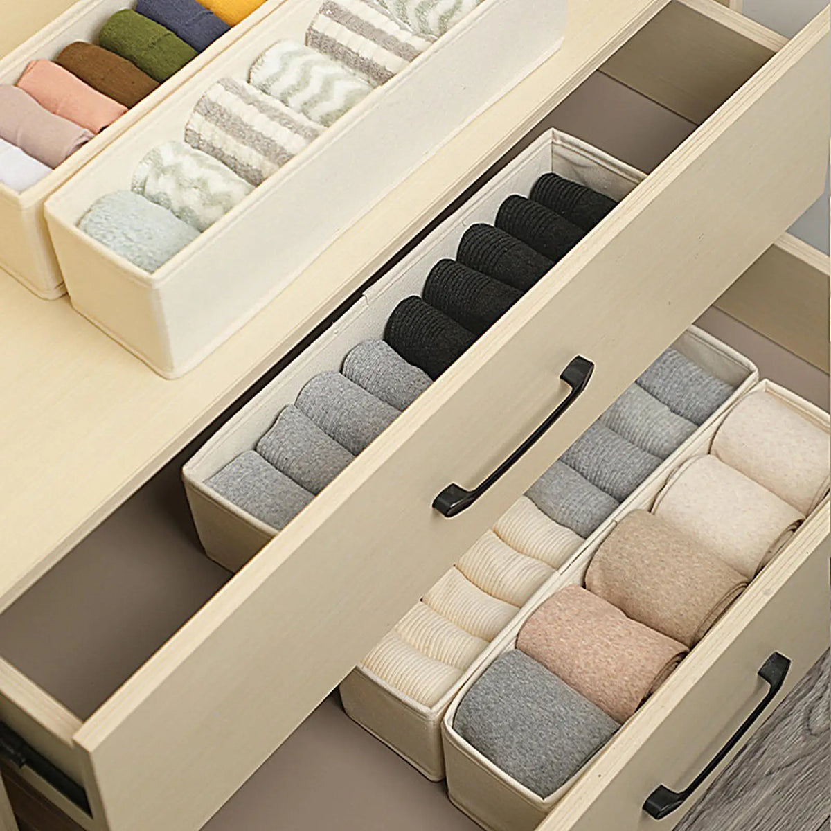 Long Storage Container Bin Space-saving Foldable Fabric Bins Durable