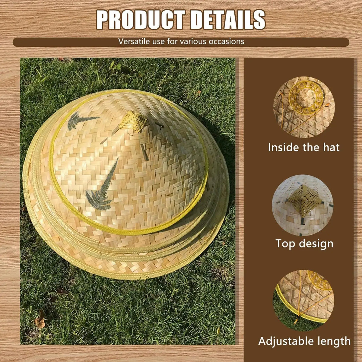 Chinese Retro Bamboo Rattan Fisherman Hat Handmade Weave Straw Bucket