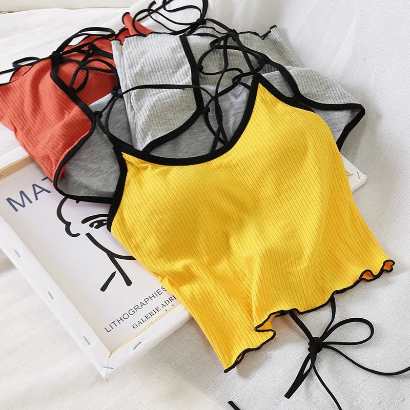Women's Open Back Camisole Crop Top – Slim Fit Summer Tank
