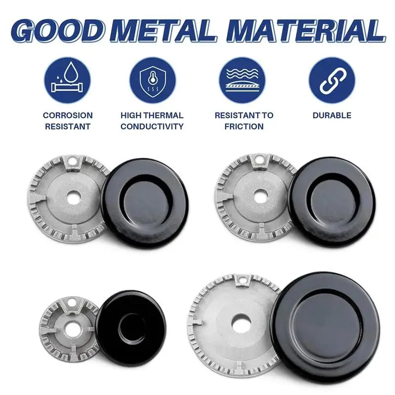 Durable 4 Gas Stove Burner Caps Upgraded Oven Hob Crown