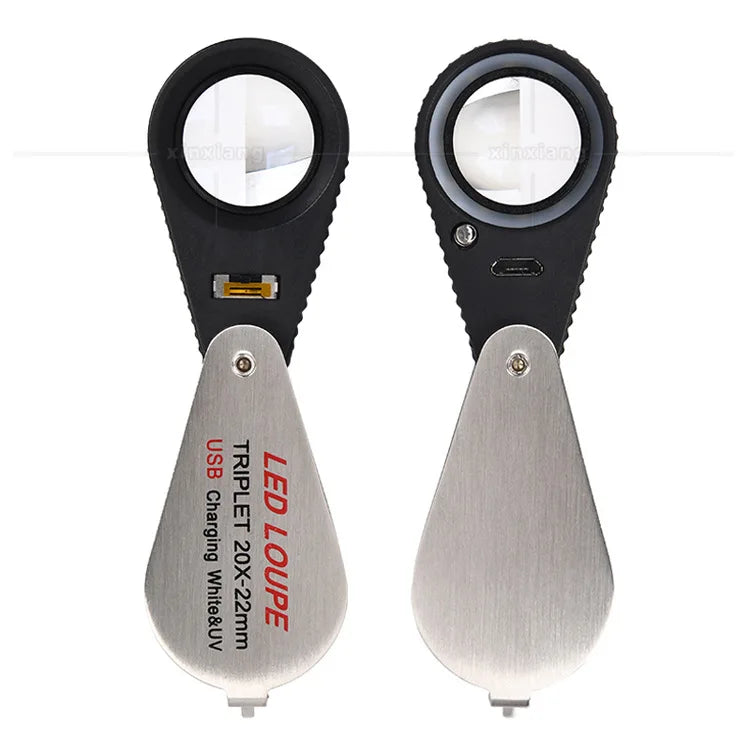 Folding 30X Metal Appraisal Collection Magnifying Glass Jewelry