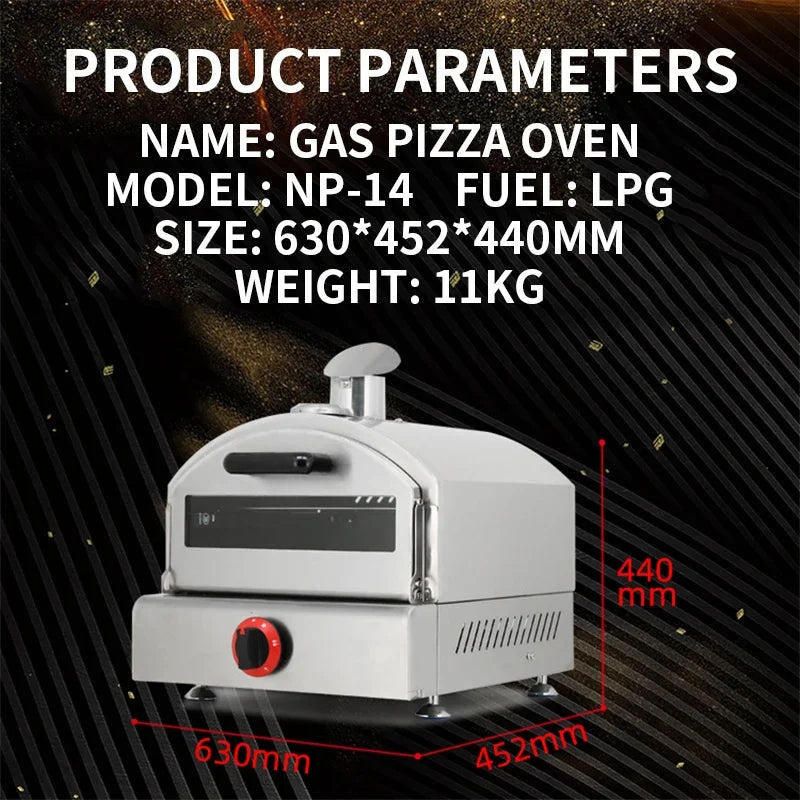 NP-14 14-Inch Portable Propane Pizza Oven – Auto Rotating Stone