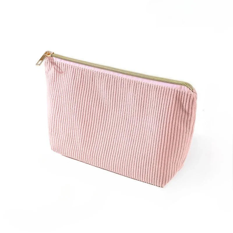 Large Corduroy Makeup Bag – Travel Cosmetic Organizer