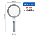 Rechargeable 12X Handheld Magnifier with LED Light – 3 Modes