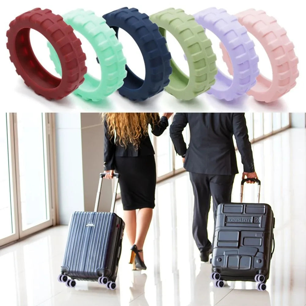 8-Pack Silicone Luggage Wheel Covers – Quiet Caster Protectors