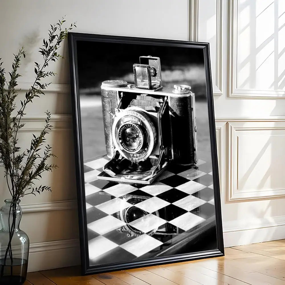 Black & White Vintage Floral HD Canvas Wall Art Print