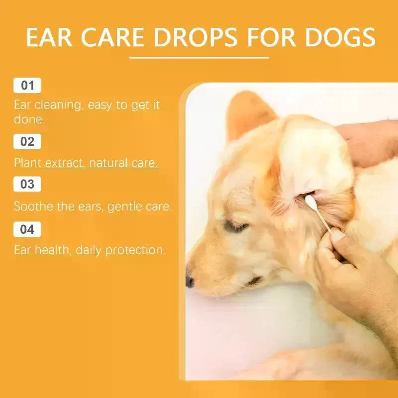 Yegbong Pet Ear Cleaning Drops Remove Wax Dirt Relieve Itchy Odor