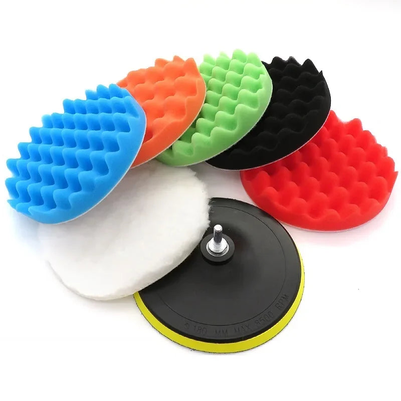 Car Polishing Sponge Pad Kit – 3", 5" & 7" Buffing Pads