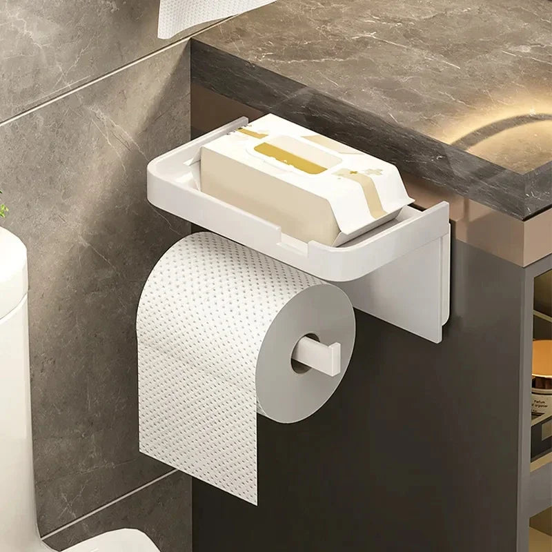 Toilet Paper Holder Plastic Storage Rack Kitchen Towel Placement