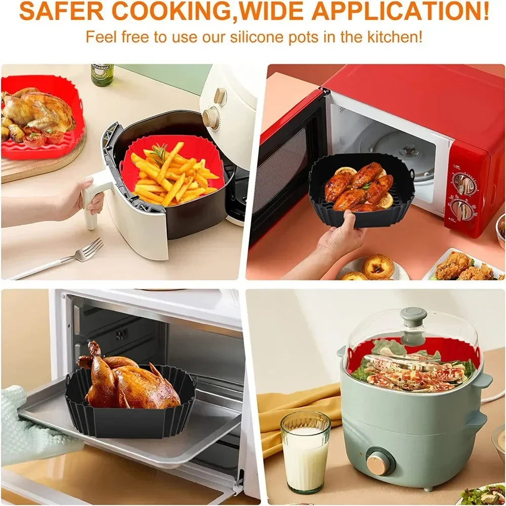 Silicone Air Fryer Mold – Reusable Baking Pan & Cake Mold