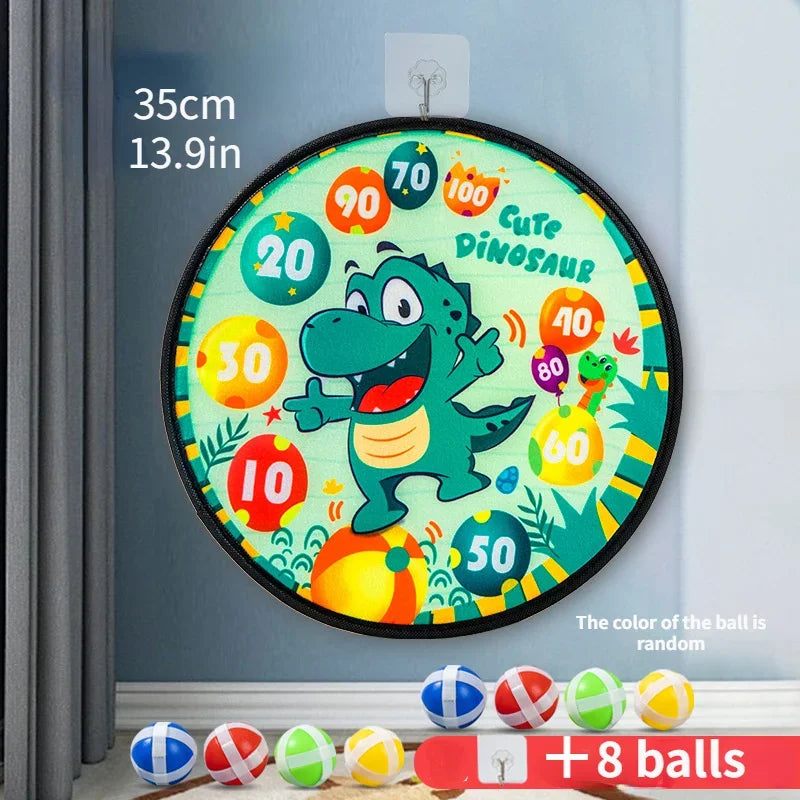 Family Interactive Toys Game Sticky Ball Dart Target Cartoon Pattern