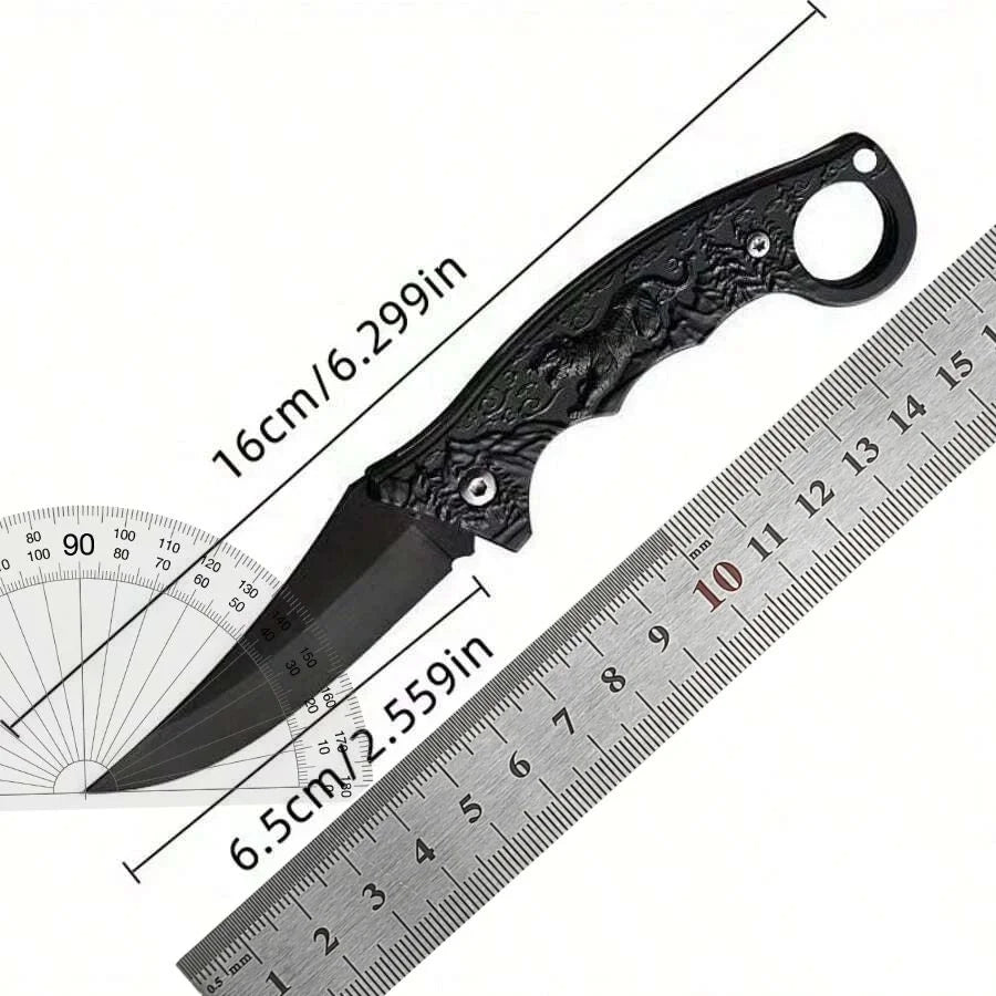 Folding Pocket Knife – Tiger Motif Steel Blade EDC Outdoor