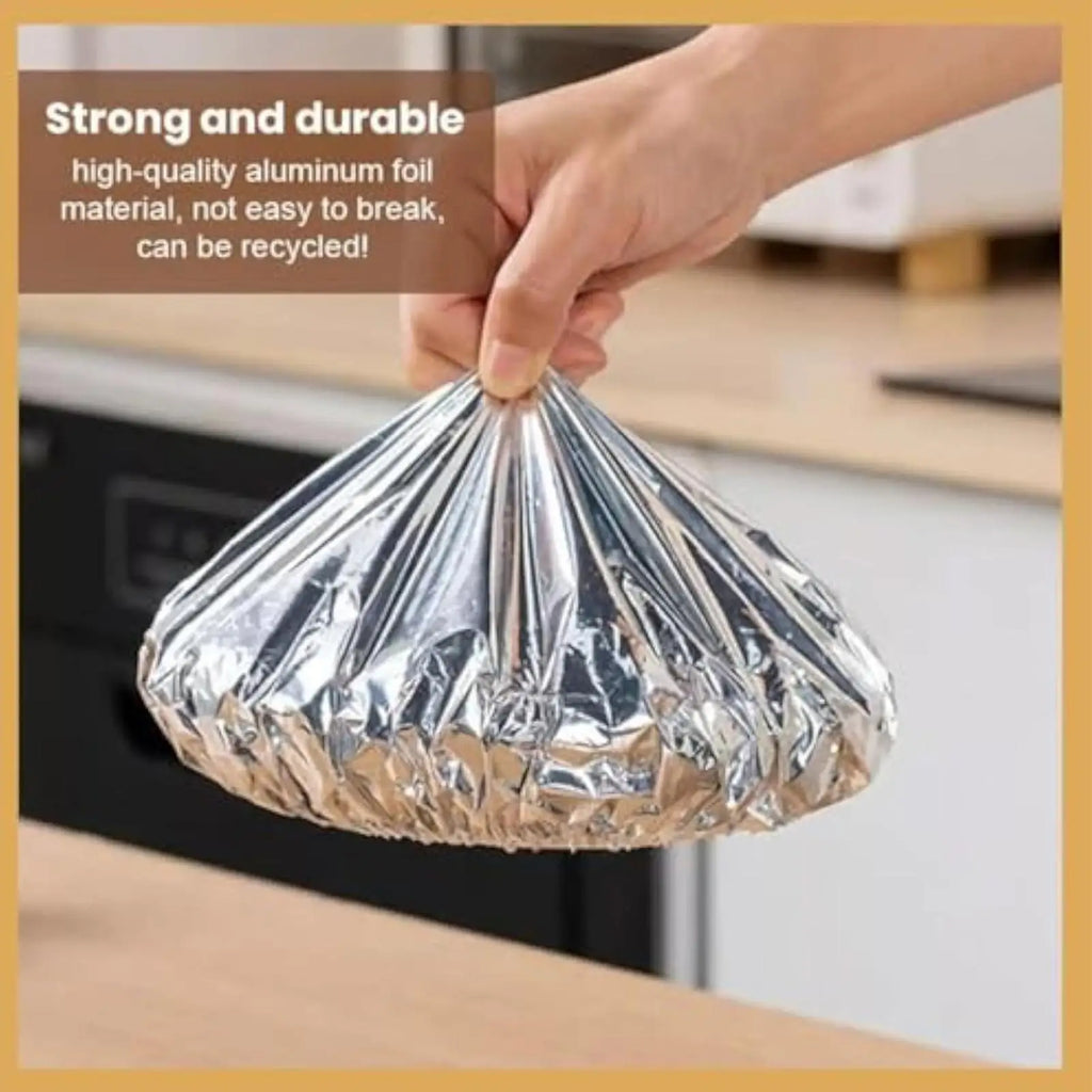 30-Pack Reusable Elastic Aluminum Foil Food Covers for Bowls