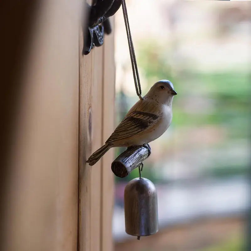 Bird Wind Chimes Resin Bell Pendants Decorative Villas Courtyards
