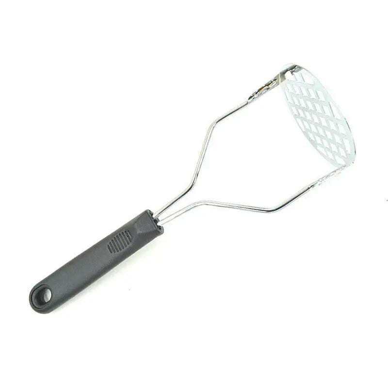 Stainless Steel Potato Masher with Non-Slip Black Handle