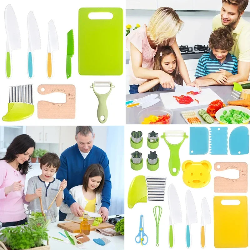 Kids Safe Cooking Cutter Set – Plastic Knife, Peeler & DIY Tools