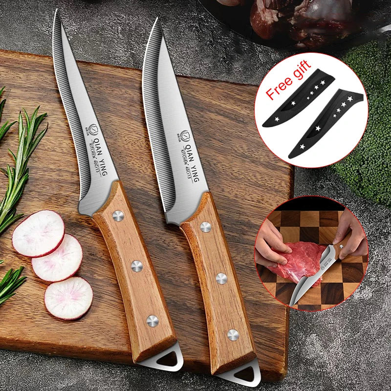 Stainless Steel Fillet & Boning Knife – Forged Wooden Handle