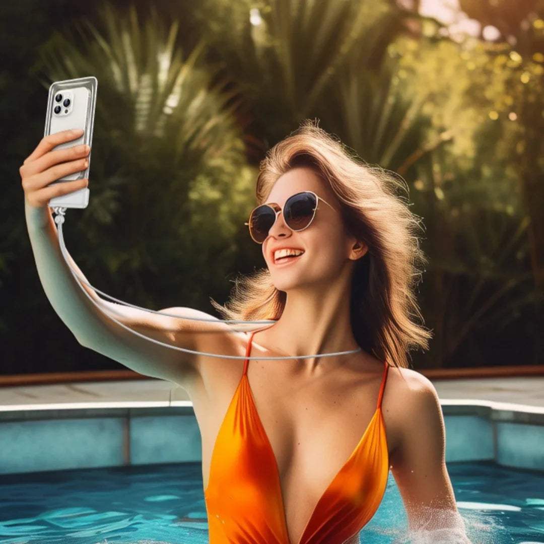 Floating Airbag Waterproof Phone Bag Swimming Sports Pouch Case