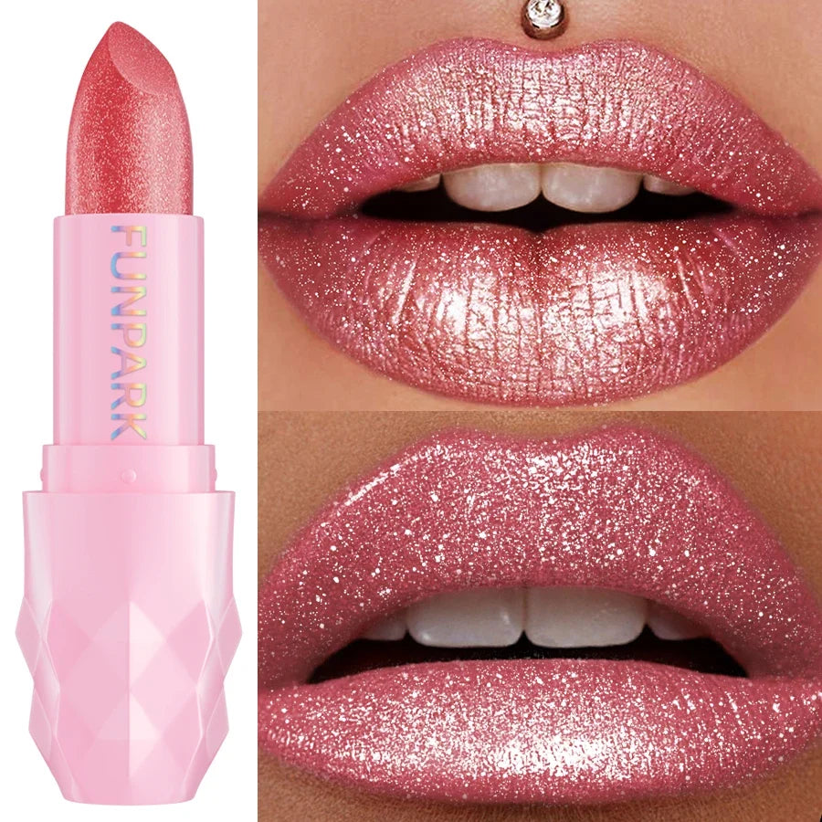 FUNPARK Glitter Metallic Lipstick – Pearlescent Pigmented Lip Glaze