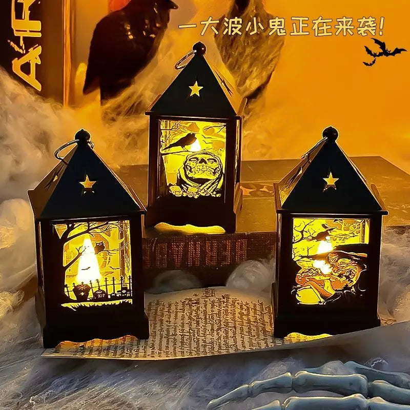 Creative Halloween Portable Pumpkin Wind Lantern Atmosphere Ornaments