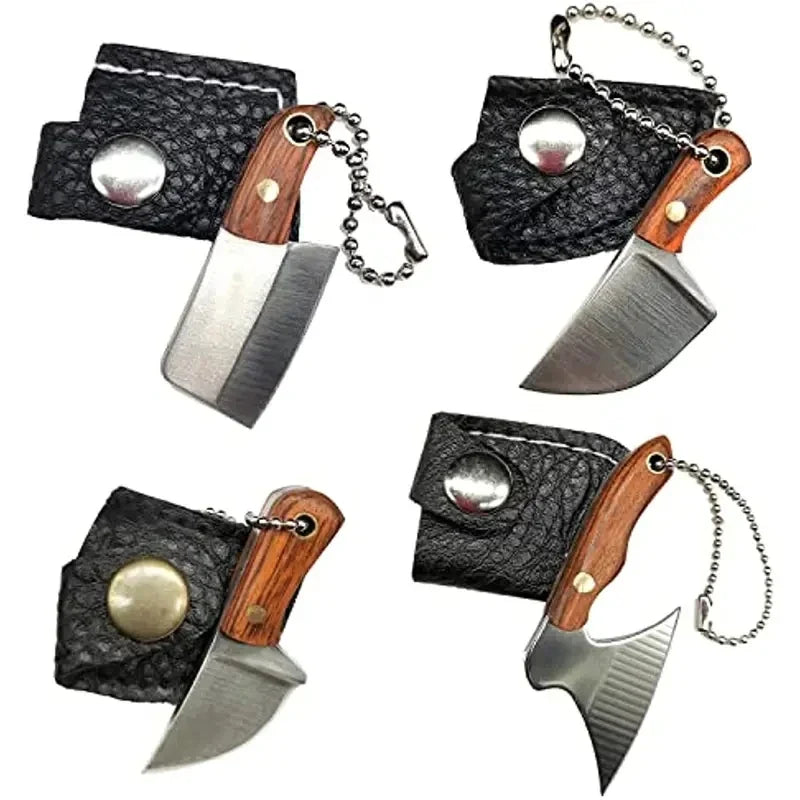 4-Piece Mini Stainless Steel Keychain Knife Set | Pocket Utility