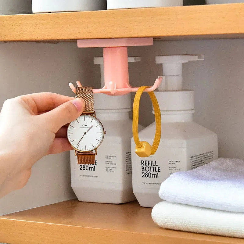 Kitchen Hooks Rotating Storage Rack Without Punching Wall-mounted