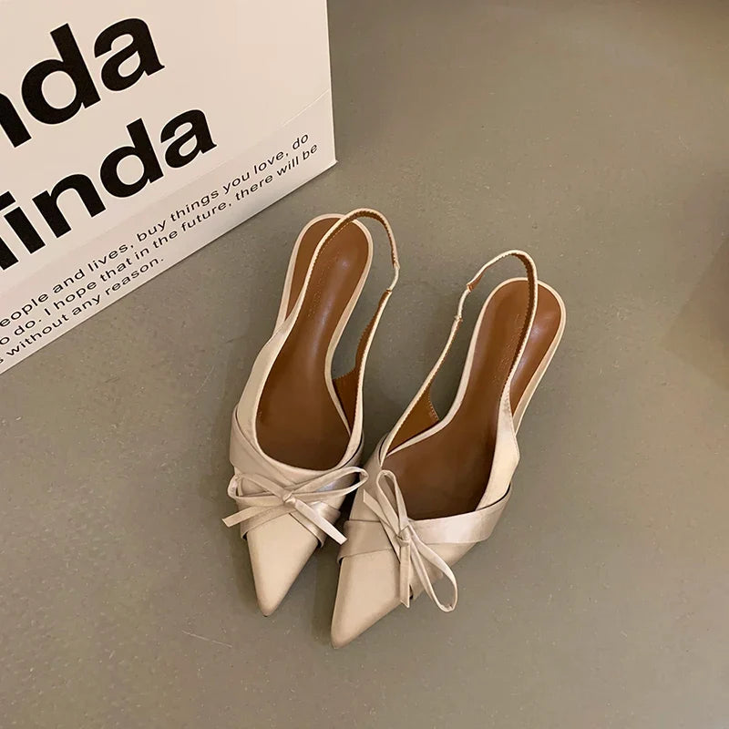 Women's High Heel Butterfly-Knot Slingback Sandals | Party Pumps