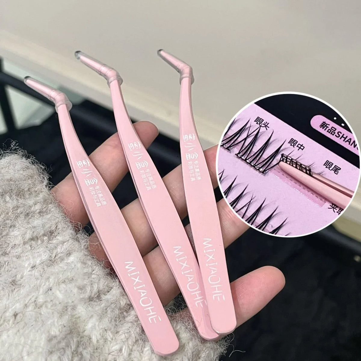 Pink Lash Extension Tweezers | Non-Stick Stainless Steel