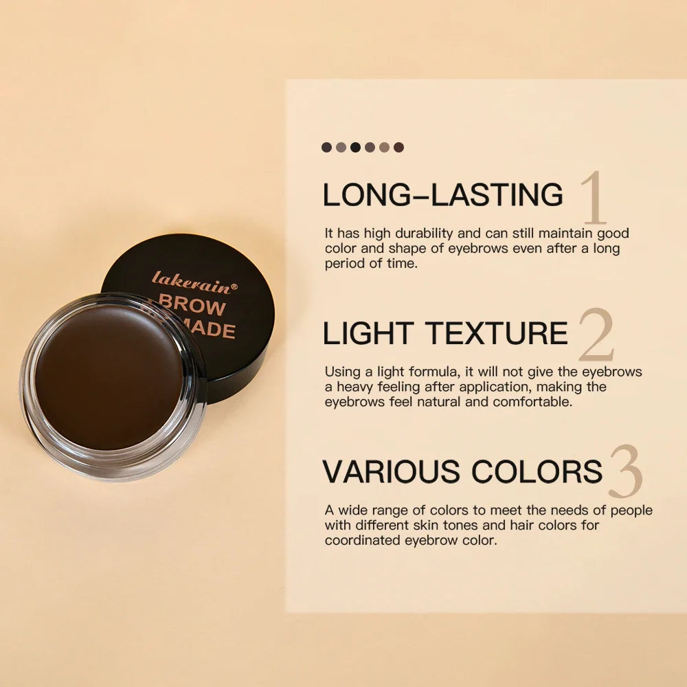 3D Waterproof Eyebrow Pomade Cream – Matte Brown & Black Gel
