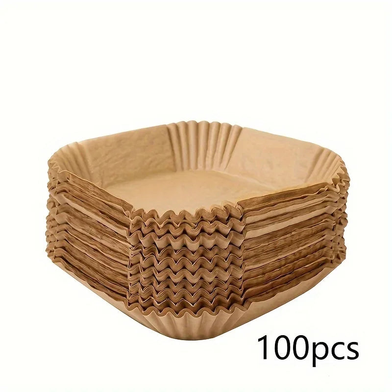 Square Air Fryer Parchment Liners 50/100 Pack | Non-Stick