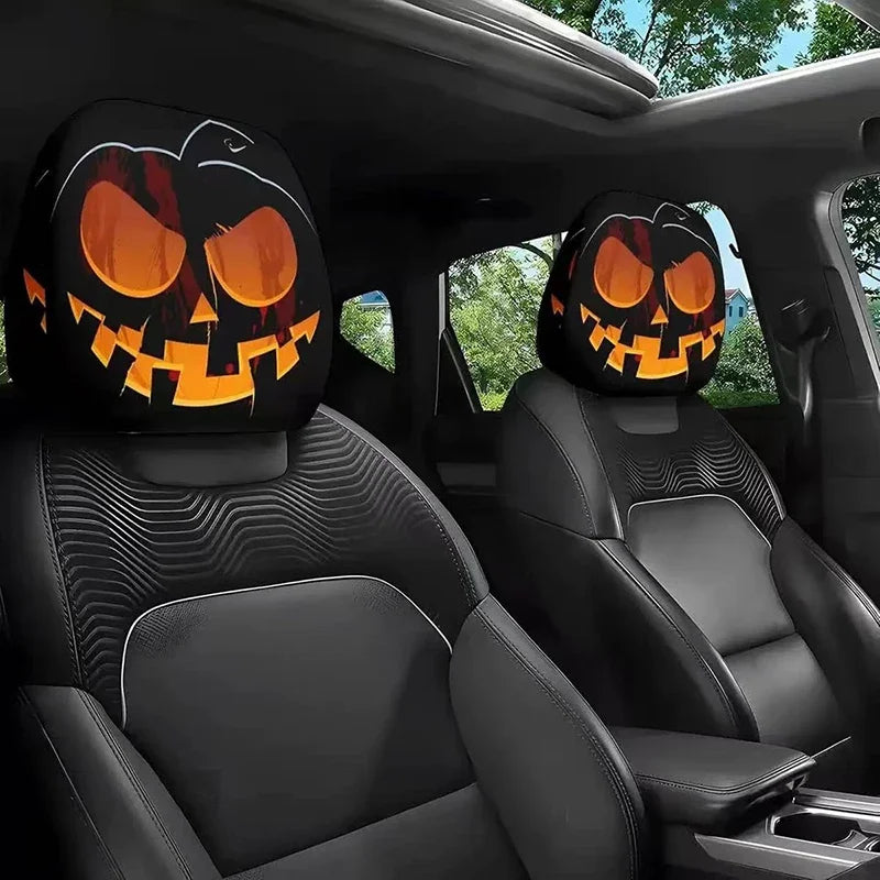 Funny Cartoon Car Headrest Cover – Halloween Auto Decoration