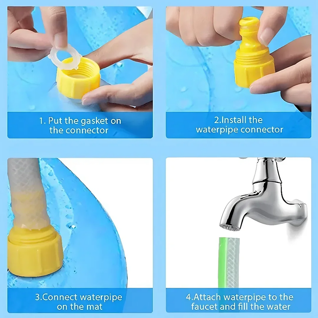 Inflatable Dog Sprinkler Splash Pad – Summer Water Play Mat
