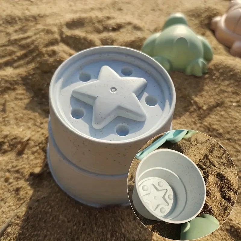 Kids Beach Sand Toys 11-Pc Set | Collapsible Bucket & Molds