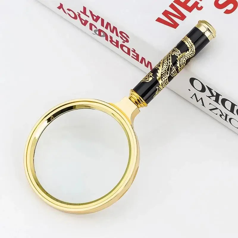 10x Handheld Magnifying Glass – Wood Handle FMC Loupe 60–80mm