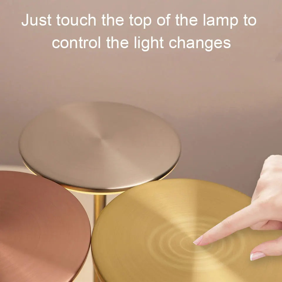 LED Crystal Touch Table Lamp – USB Rechargeable Wireless Light
